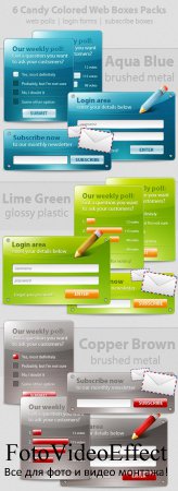 Colored Web Boxes - PSD Templates