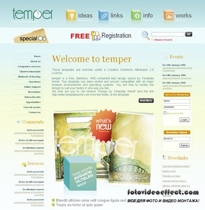 Temper free CSS web template