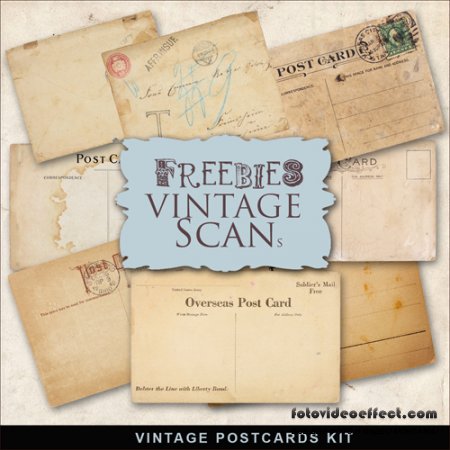 Scrap-kit - Old Vintage Postcards