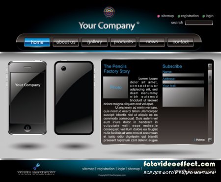 Shutterstock - Mobile Phone Website Template EPS