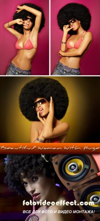 Shutterstock - Beautiful Woman With Huge Afro 4xJPGs