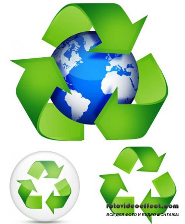 Green recycling symbols
