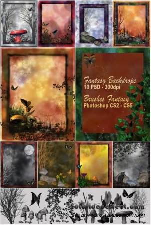 Set: Fantasy Backdrops  brushes Photoshop CS2-CS5
