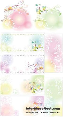 Snow-white floral background (-  )