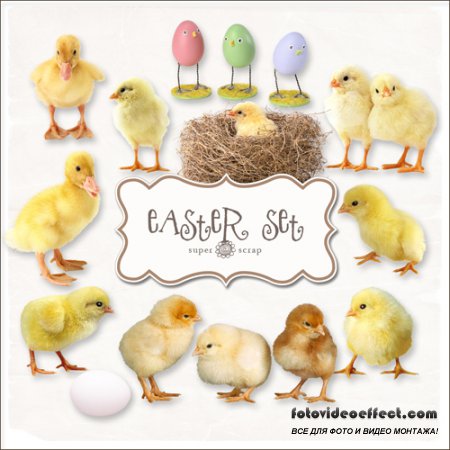 Scrap-kit - Easter Chickens