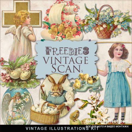 Scrap-kit - Vintage Easter Illustrations #7