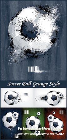 Soccer Ball Grunge Style - Stock Vectors
