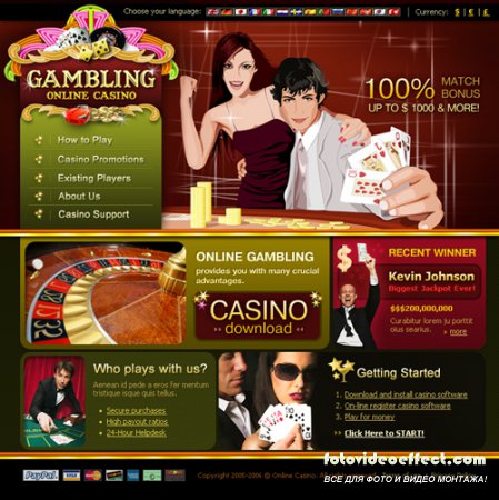 Flash website templates Casino Europe