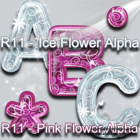 Scrap-kit - Pink Flower and Ice Alpha