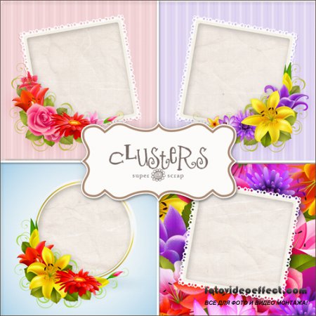 Scrap Pages - Custer Flower Frames Kit