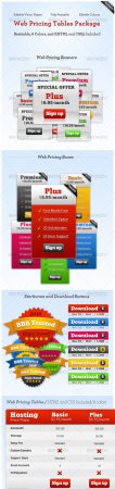 Web Hosting Pricing Tables + Premium Buttons - GraphicRiver