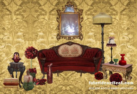 PSD Clipart - Rose Furniture Set