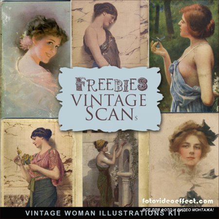 Scrap-kit - Vintage Woman Illustrations