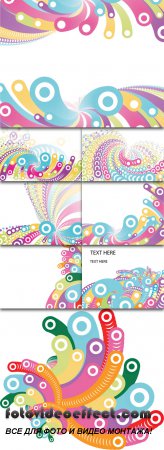 Colorful Circles On White Backgrounds Vector