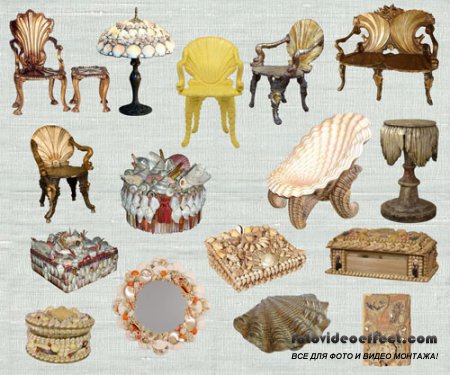 PSD Clipart - Seashell Furniture