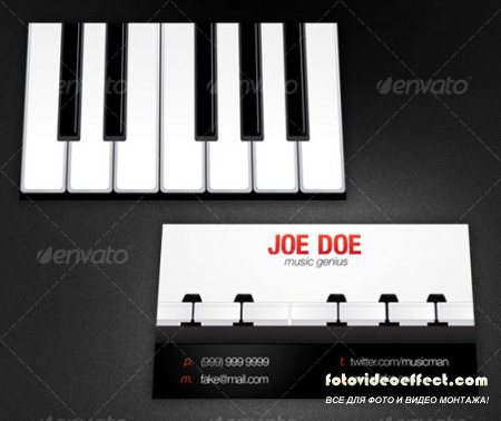 Piano Card  GraphicRiver