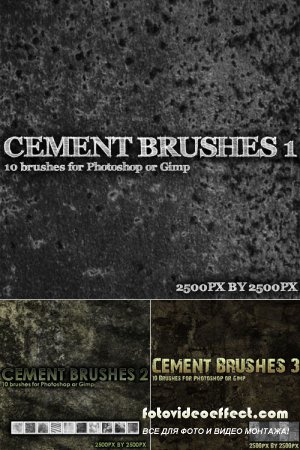 Cement Brushes Pack for Photoshop or Gimp