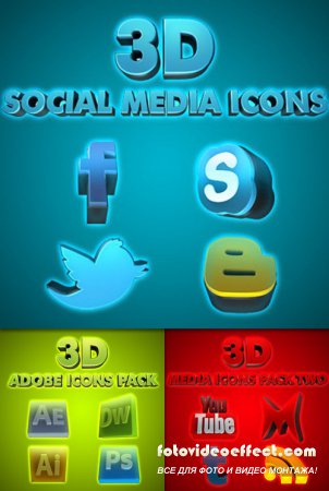 PSD Template - 3D Media Icons Pack