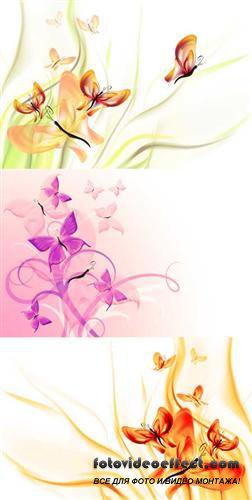 Butterflies and Flowers - Backgrounds