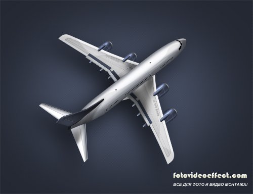 A plane illustration in psd file