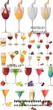Stock: Set of different party drinks