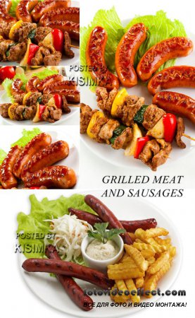 Stock Photo: Grilled meat and sauseges 2