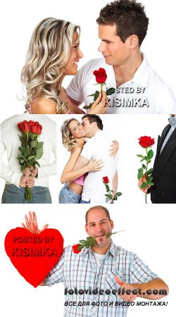Stock Photo: Man with red rose