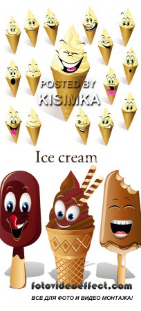 Stock: Ice cream with many expressions