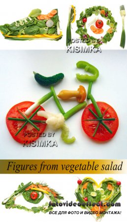 Stock Photo: Figures from vegetable salad