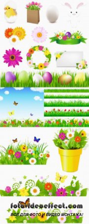   - Easter grass vector topic