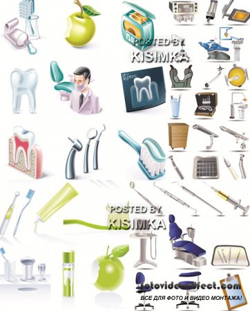 Stock: Dental elements and icon