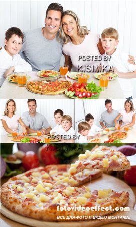 Stock Photo: Family pizza