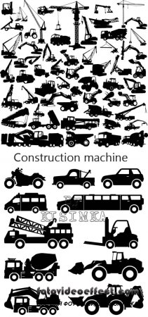 Stock: Construction machine big collection vector