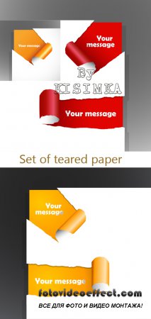 Stock: Set of teared paper with place for your own text