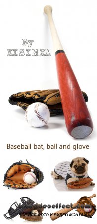 Stock Photo: Baseball bat, ball and glove