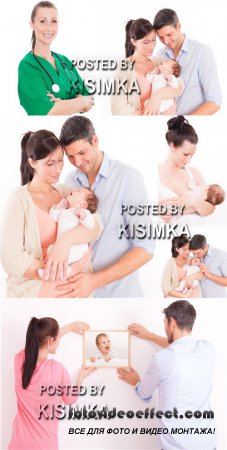 Stock Photo: Happy parents with the baby