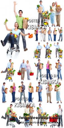 Stock Photo: Man with a shopping cart