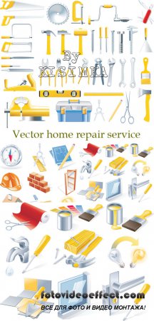 Stock: Vector home repair service icon set
