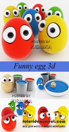 Stock Photo: Funny egg 3d