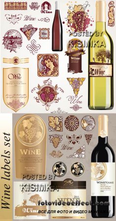 Stock: Wine labels set