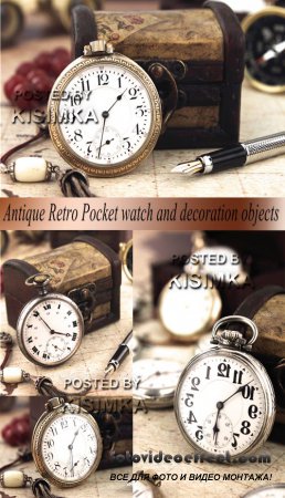 Stock Photo: Antique Retro Pocket watch and decoration objects