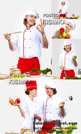 Stock Photo: Portrait of a young cook in uniform
