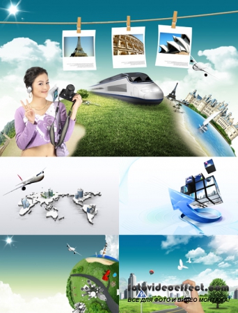 Collection Psd of bright travel