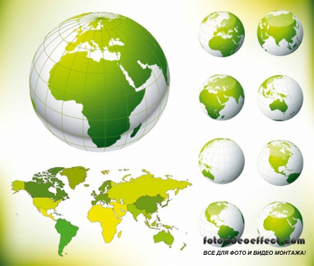 Green Earth consisting of land and water Vector