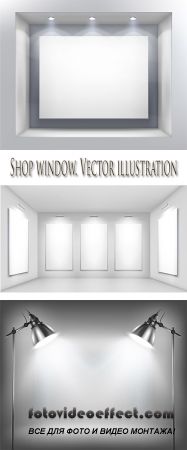 Stock: Shop window. Vector illustration