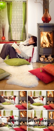 Stock Photo: Fireplace