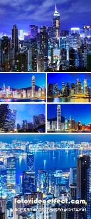 Stock Photo: Hong Kong skyline at night