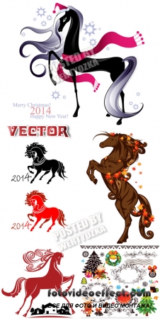   2014  /  Horses symbol 2014 - vector clipart