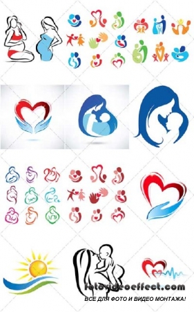   -   | Happy family - collection of logos, 