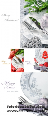 Stock Photo: Christmas menu concept isolated